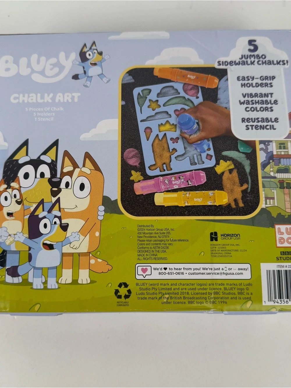 Bluey Chalk Art Set Bundle 2 Packs Jumbo Sidewalk Chalk Kids Outdoor GIft
